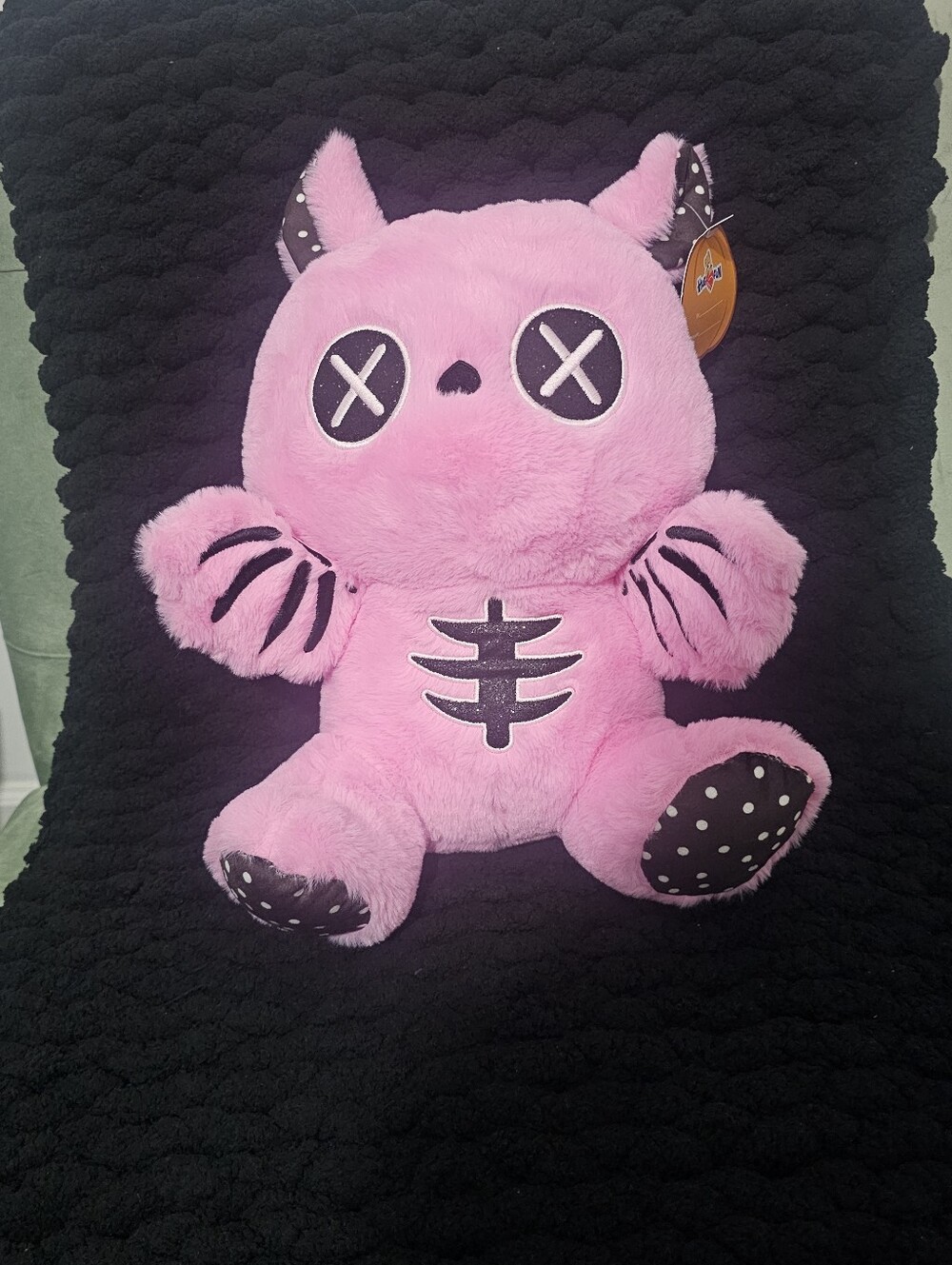 Pink Skeleton Plush Stuffed Animal Goth Kawaii Halloween New